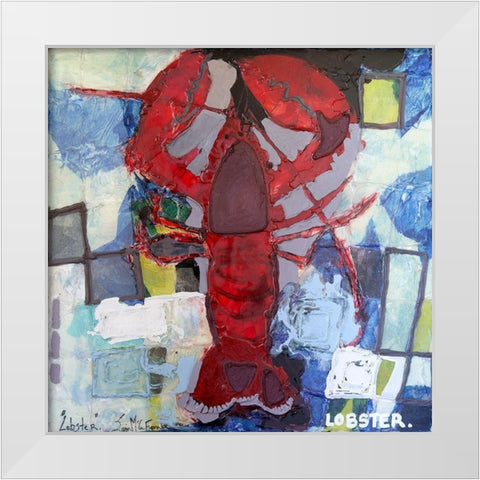 Brilliant Maine Lobster I White Modern Wood Framed Art Print by Ferrell, Erin McGee