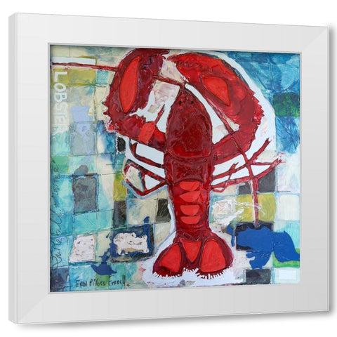 Brilliant Maine Lobster III White Modern Wood Framed Art Print by Ferrell, Erin McGee