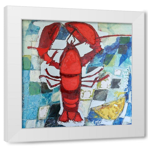 Brilliant Maine Lobster IV White Modern Wood Framed Art Print by Ferrell, Erin McGee