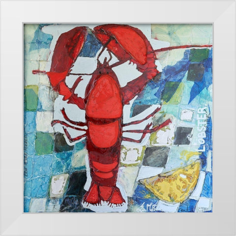 Brilliant Maine Lobster IV White Modern Wood Framed Art Print by Ferrell, Erin McGee