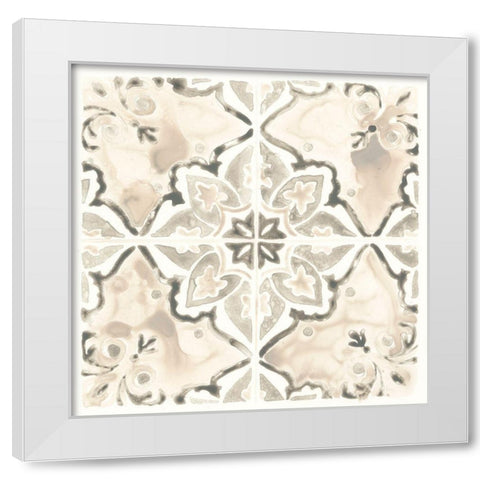 Monochrome Motif I White Modern Wood Framed Art Print by Vess, June Erica