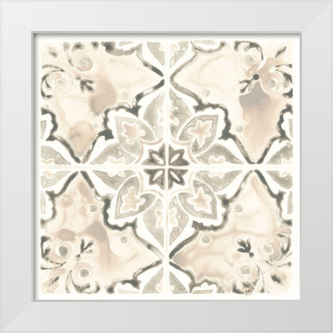 Monochrome Motif I White Modern Wood Framed Art Print by Vess, June Erica