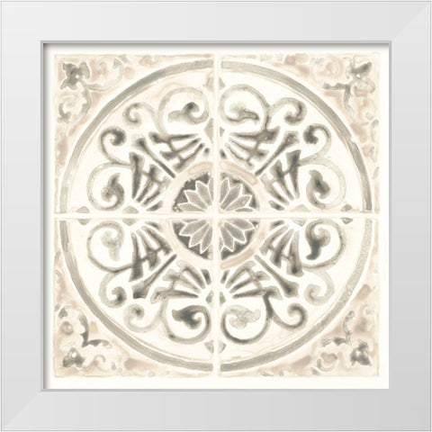 Monochrome Motif II White Modern Wood Framed Art Print by Vess, June Erica