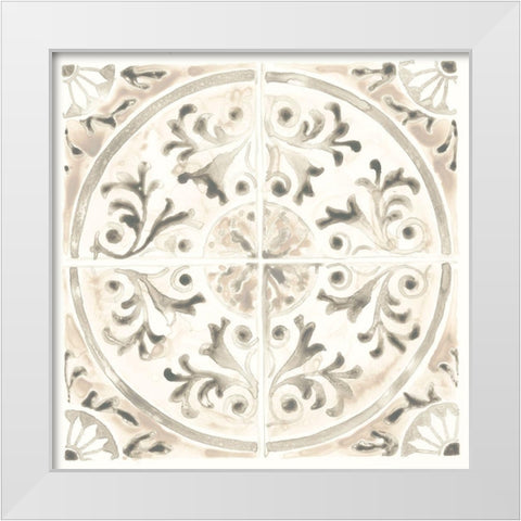 Monochrome Motif III White Modern Wood Framed Art Print by Vess, June Erica