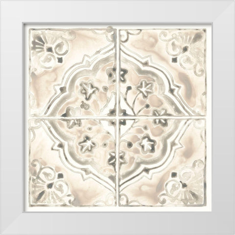 Monochrome Motif IV White Modern Wood Framed Art Print by Vess, June Erica