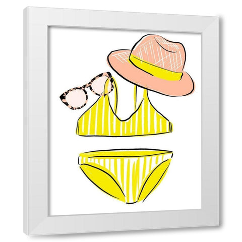 Soak up the Sun I White Modern Wood Framed Art Print by Blanckslate