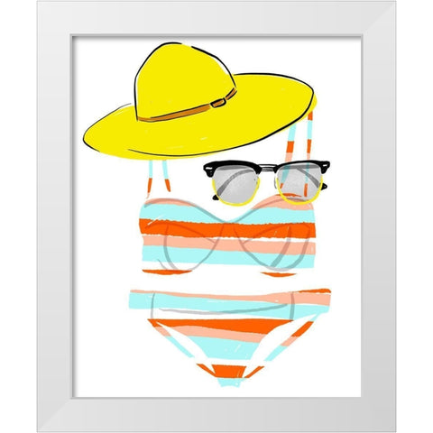 Soak up the Sun III White Modern Wood Framed Art Print by Blanckslate