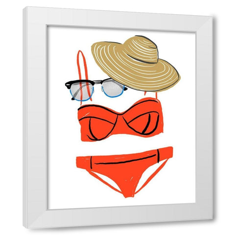 Soak up the Sun V White Modern Wood Framed Art Print by Blanckslate