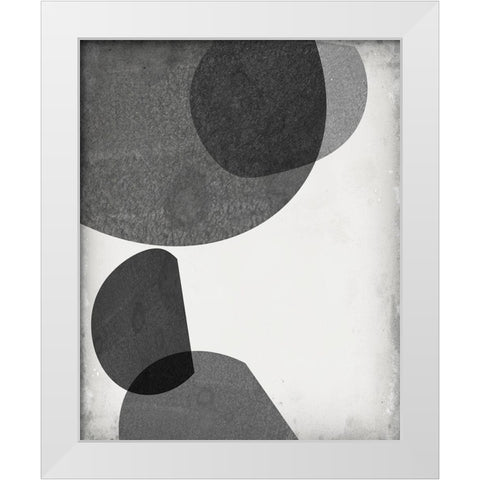 Grey Shapes I White Modern Wood Framed Art Print by Goldberger, Jennifer