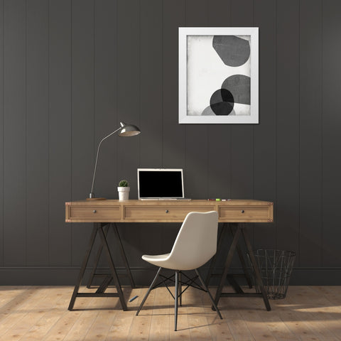 Grey Shapes III White Modern Wood Framed Art Print by Goldberger, Jennifer