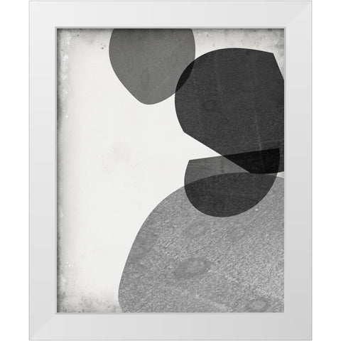 Grey Shapes IV White Modern Wood Framed Art Print by Goldberger, Jennifer