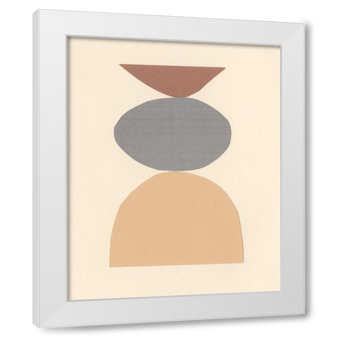 Neutral Sculpt II White Modern Wood Framed Art Print by Stramel, Renee W.