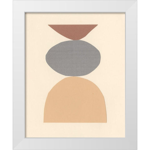 Neutral Sculpt II White Modern Wood Framed Art Print by Stramel, Renee W.