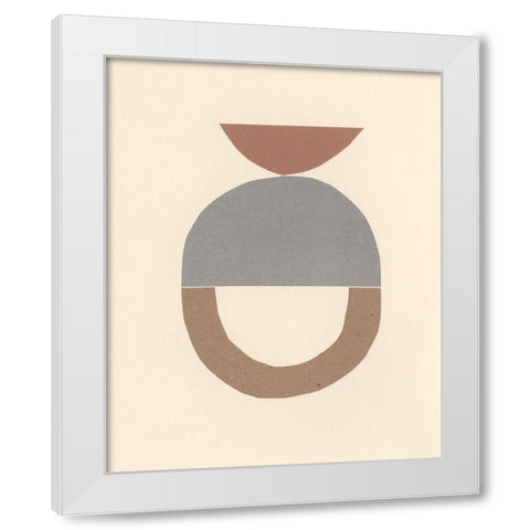 Neutral Sculpt III White Modern Wood Framed Art Print by Stramel, Renee W.