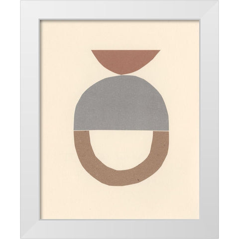 Neutral Sculpt III White Modern Wood Framed Art Print by Stramel, Renee W.