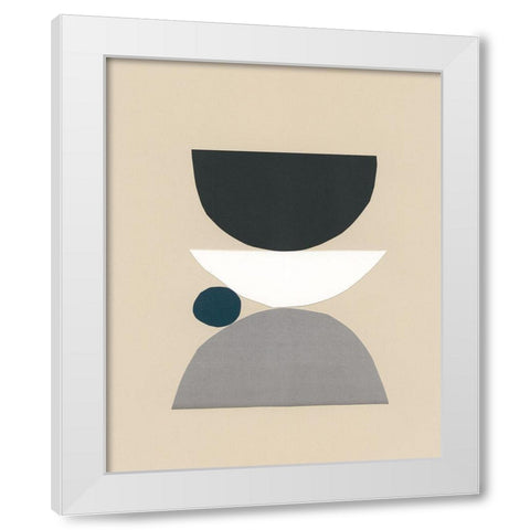 Modern Shapes I White Modern Wood Framed Art Print by Stramel, Renee W.