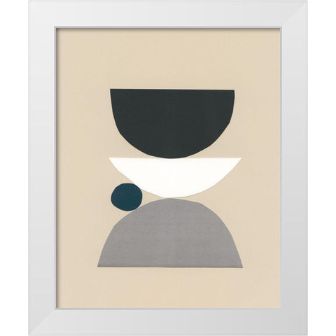 Modern Shapes I White Modern Wood Framed Art Print by Stramel, Renee W.