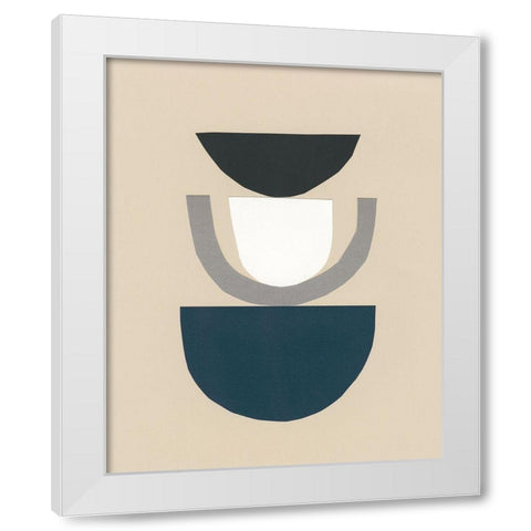 Modern Shapes II White Modern Wood Framed Art Print by Stramel, Renee W.