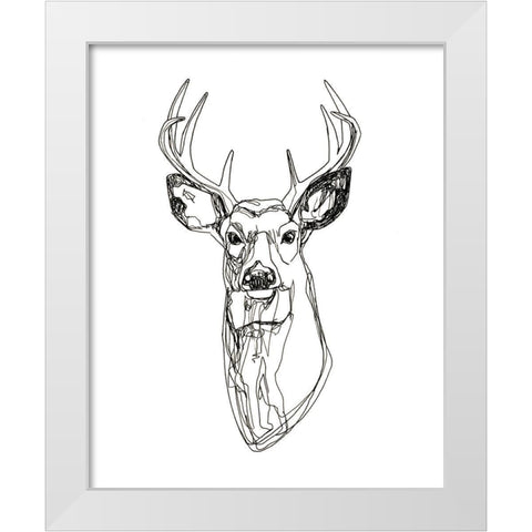 Whitetail Wireframe II White Modern Wood Framed Art Print by Scarvey, Emma