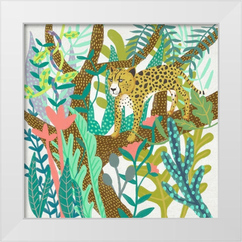 Jungle Roar I White Modern Wood Framed Art Print by Zarris, Chariklia