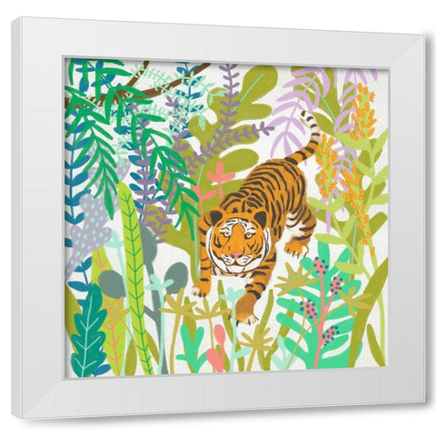 Jungle Roar II White Modern Wood Framed Art Print by Zarris, Chariklia