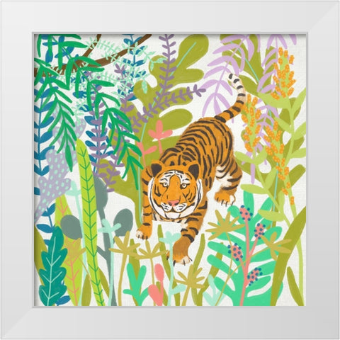 Jungle Roar II White Modern Wood Framed Art Print by Zarris, Chariklia