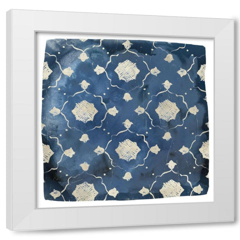 Indigo Scrap I White Modern Wood Framed Art Print by Vess, June Erica