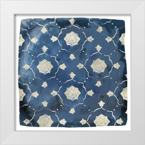 Indigo Scrap I White Modern Wood Framed Art Print by Vess, June Erica