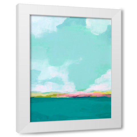 Island Horizon II White Modern Wood Framed Art Print by Vess, June Erica