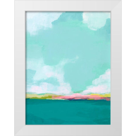 Island Horizon II White Modern Wood Framed Art Print by Vess, June Erica