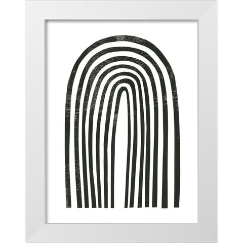 Arcobaleno Nero II White Modern Wood Framed Art Print by Scarvey, Emma