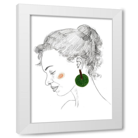 Glance I White Modern Wood Framed Art Print by Wang, Melissa