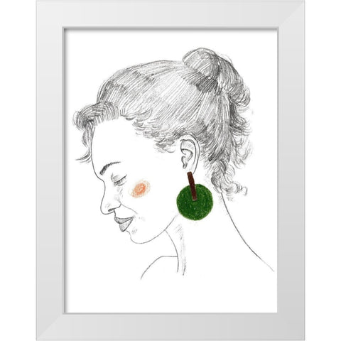 Glance I White Modern Wood Framed Art Print by Wang, Melissa