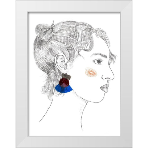 Glance II White Modern Wood Framed Art Print by Wang, Melissa