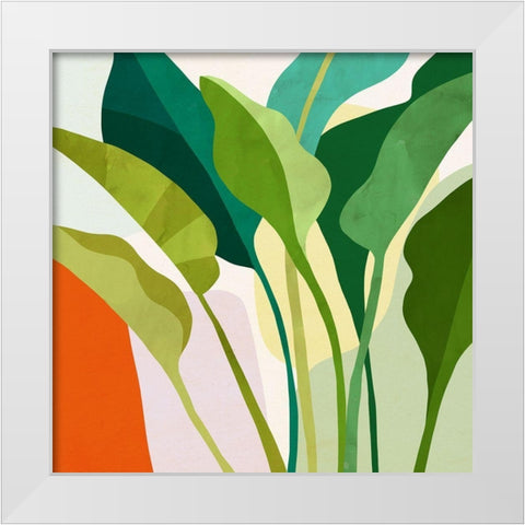 Tropica I White Modern Wood Framed Art Print by Borges, Victoria