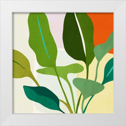 Tropica II White Modern Wood Framed Art Print by Borges, Victoria