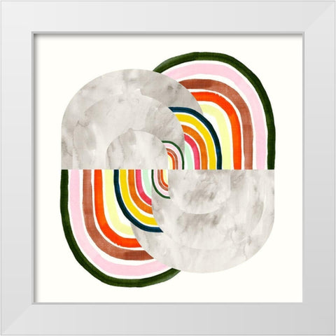 On Repeat I White Modern Wood Framed Art Print by Borges, Victoria