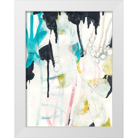 Graffiti Split II White Modern Wood Framed Art Print by Vess, June Erica