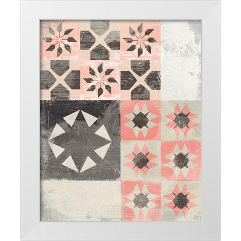 Farmhouse Pattern I White Modern Wood Framed Art Print by Vess, June Erica