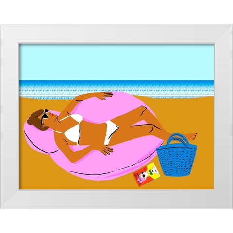 Beachy Keen I White Modern Wood Framed Art Print by Blanckslate