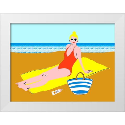 Beachy Keen II White Modern Wood Framed Art Print by Blanckslate