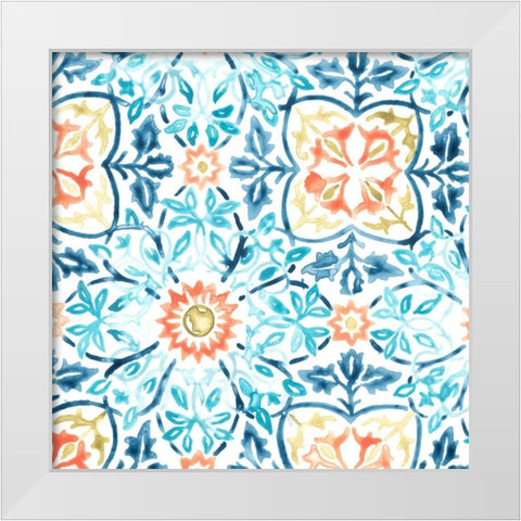 Medallion Medley I White Modern Wood Framed Art Print by Vess, June Erica