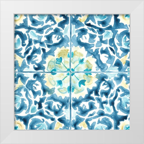Medallion Medley IV White Modern Wood Framed Art Print by Vess, June Erica