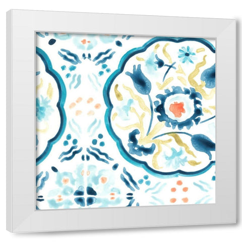 Medallion Medley V White Modern Wood Framed Art Print by Vess, June Erica