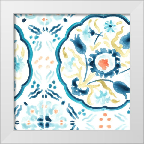 Medallion Medley V White Modern Wood Framed Art Print by Vess, June Erica