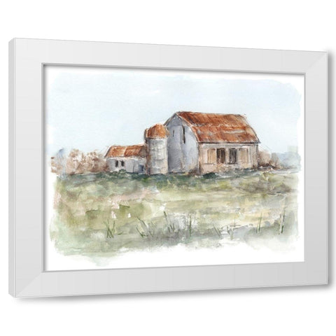 Tin Roof Barn I White Modern Wood Framed Art Print by Harper, Ethan