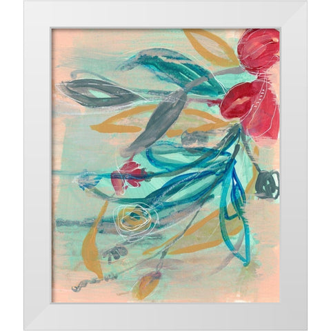 Tropical Bouquet II White Modern Wood Framed Art Print by Goldberger, Jennifer