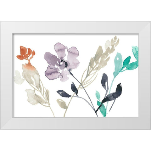 Flowers in Fall I White Modern Wood Framed Art Print by Goldberger, Jennifer
