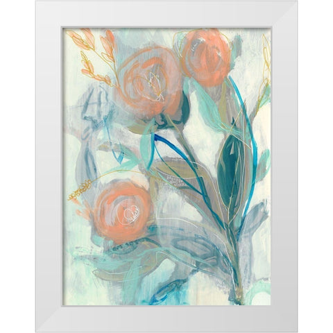 Flower Grouping I White Modern Wood Framed Art Print by Goldberger, Jennifer
