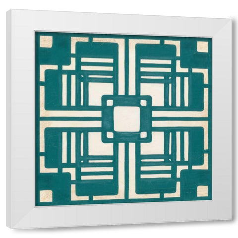Non-Embellished Deco Tile I White Modern Wood Framed Art Print by Vess, June Erica